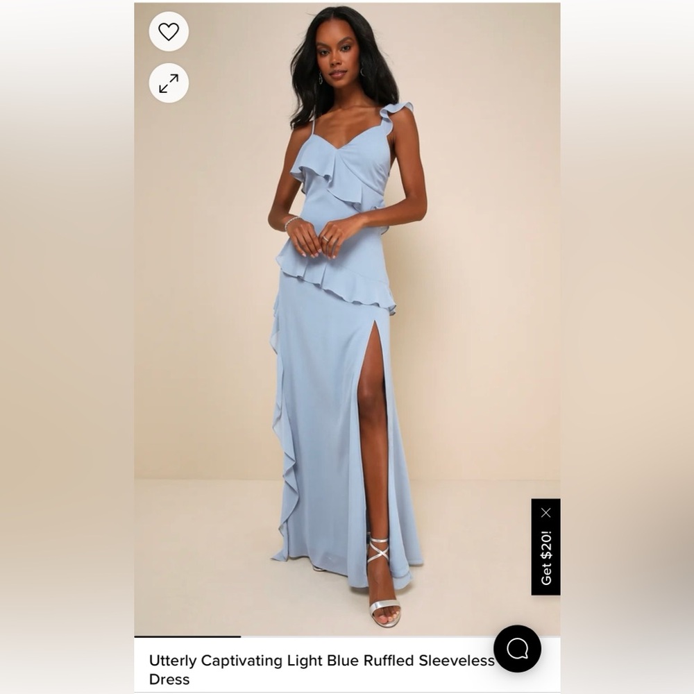 Lulus Utterly Captivating Light Blue Sleeveless D… - image 1